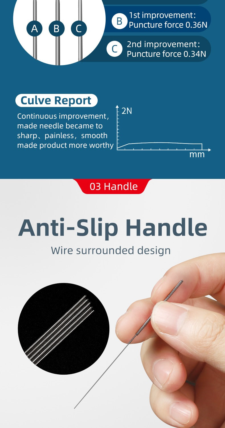 1000 PCS Acupuncture Needles with Tube 2 Boxes I Sharp