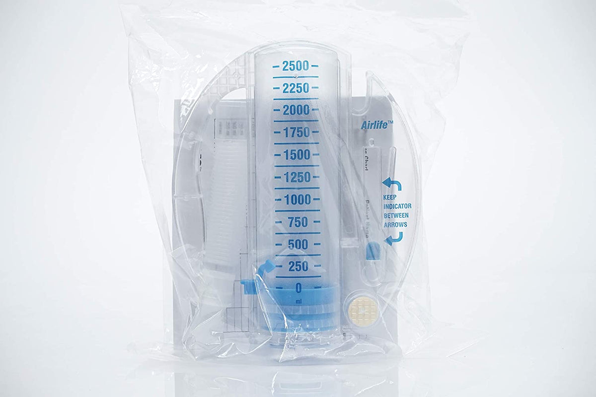 12 pack 2500ml AirLife Volumetric Incentive Spirometer with OneWay Va