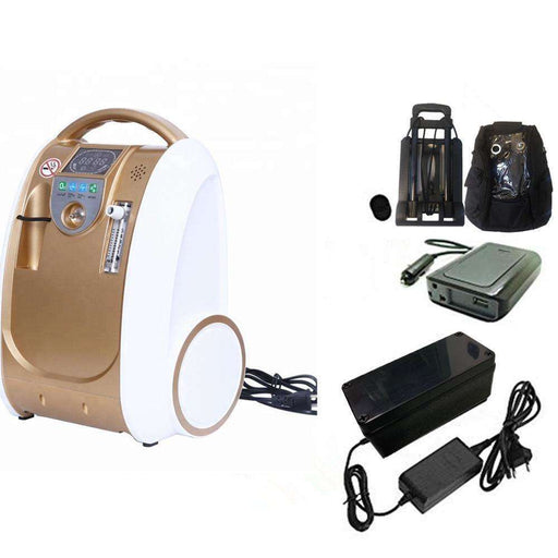1L-5L/Min Trolley 24hours continuous Portable Oxygen Generator Concentrator Battery/Travel/Home Use Oxygen Machine - Able Oxygen