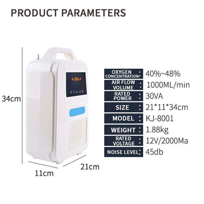 Next Day Delivery 1L/m  Mini Portable Oxygen Concentrator For Outdoor Indoor Car use - Able Oxygen