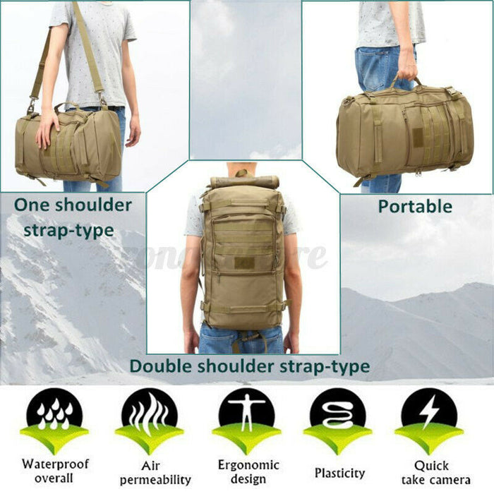 50L Outdoor Military Tactical Backpack Sport Camping Travel