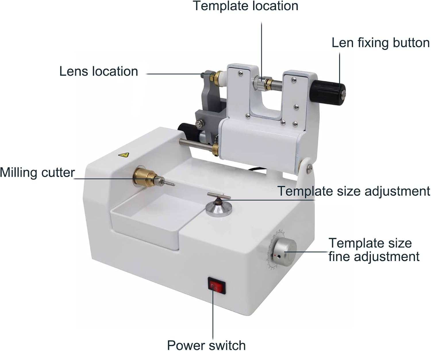 Optical Lens Cutter Milling Machine – 70W Electric Spectacle Lens Edge ...