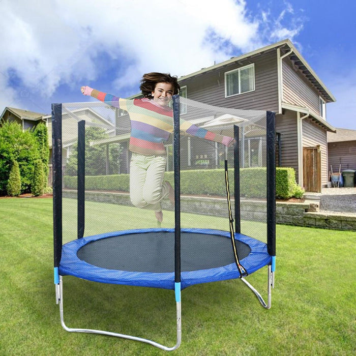 72 Kids Trampoline With Enclosure Net Jumping Mat And Spring