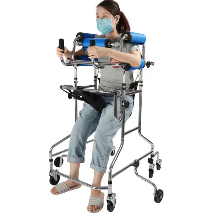 Standing Frame for Kids & Adults: 6 or 8-Wheel Rehabilitation Walking Aid with Anti-Overturning Feature