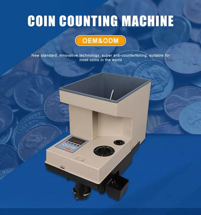 Automatic Coin Counter High Speed Sorting Machine Clear Led