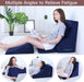 Bed Wedge Pillow for Back Neck and Leg Pain Relief I Blue -