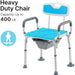 Bedside Commode 4 in 1 Heavy Duty Shower Chair with Back