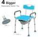 Bedside Commode 4 in 1 Heavy Duty Shower Chair with Back