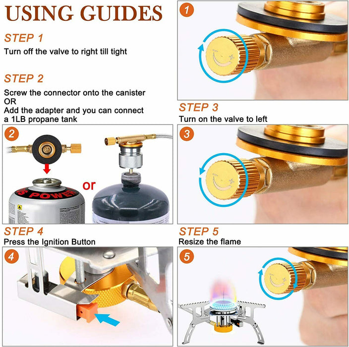 Camping Gas Stove Portable Backpacking stove with Piezo