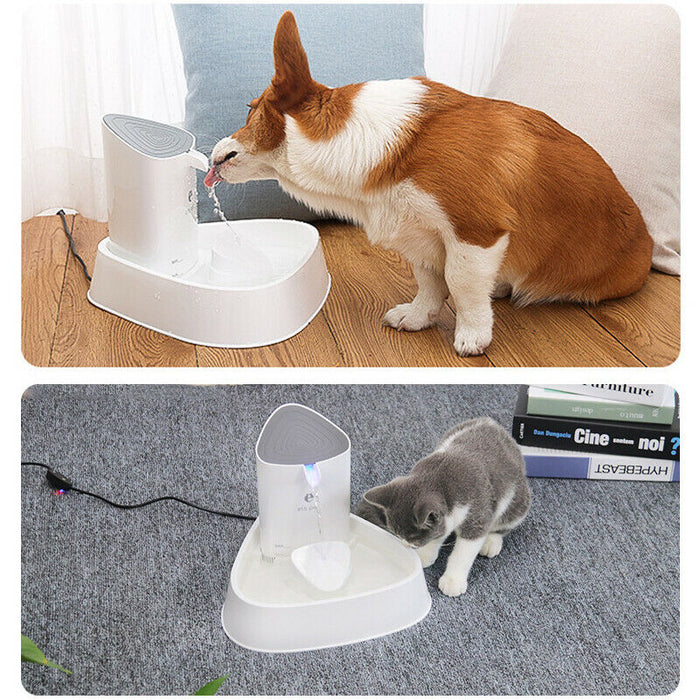 Cat Water Fountain Drinking Bowl LED Dispenser 1.8L Electric
