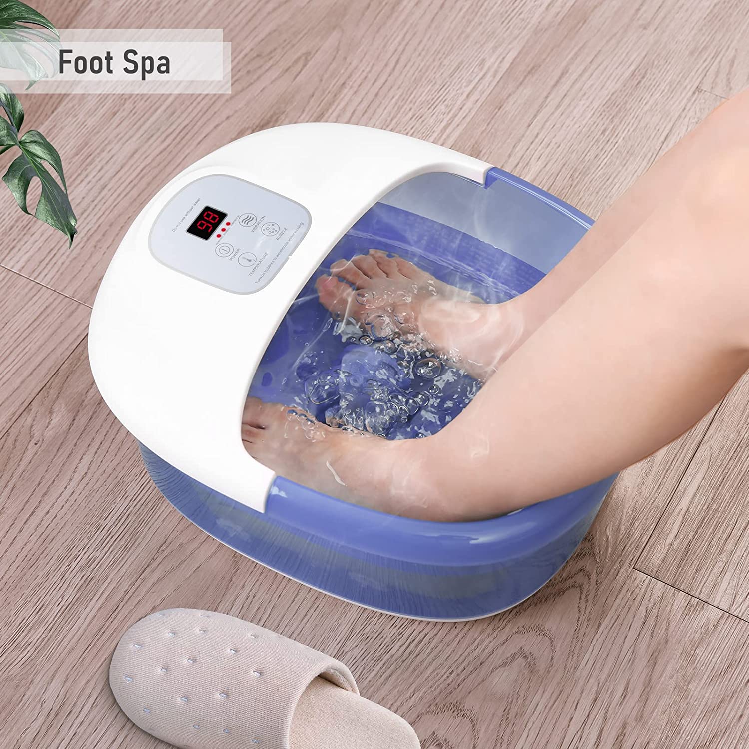 Foot Spa Bath Massager I Heating & Vibration & Bubble 3 in 1 Foot Bath –  Meubon