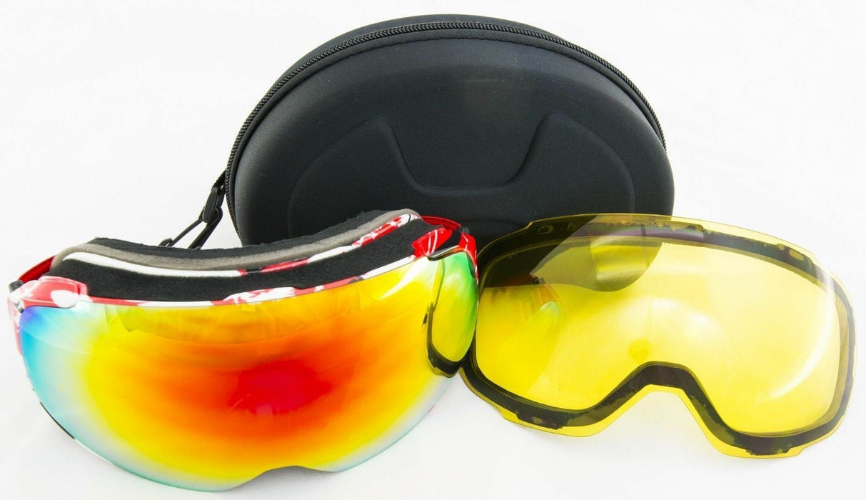 Goggles Ski Snowboard with 2 anti fog dual Magnetic lenses