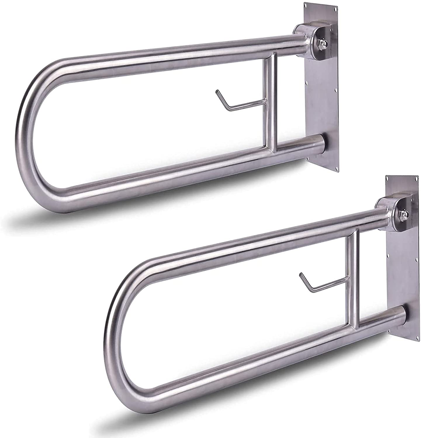Handicap Grab Bars Rails Foldable Toilet Flip Up Arm Rails Support Whi ...