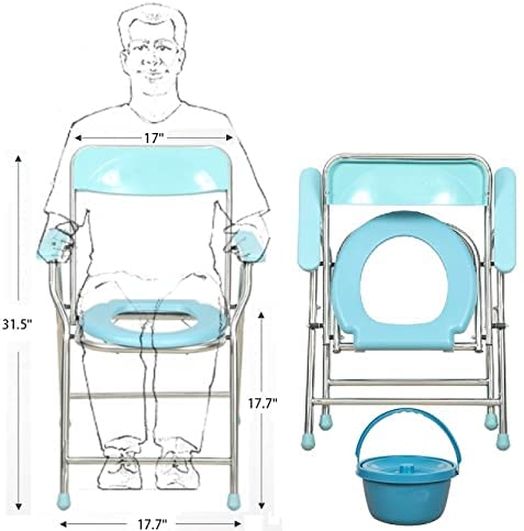 Heavy Duty Folding Medical Bedside Commode with Removable
