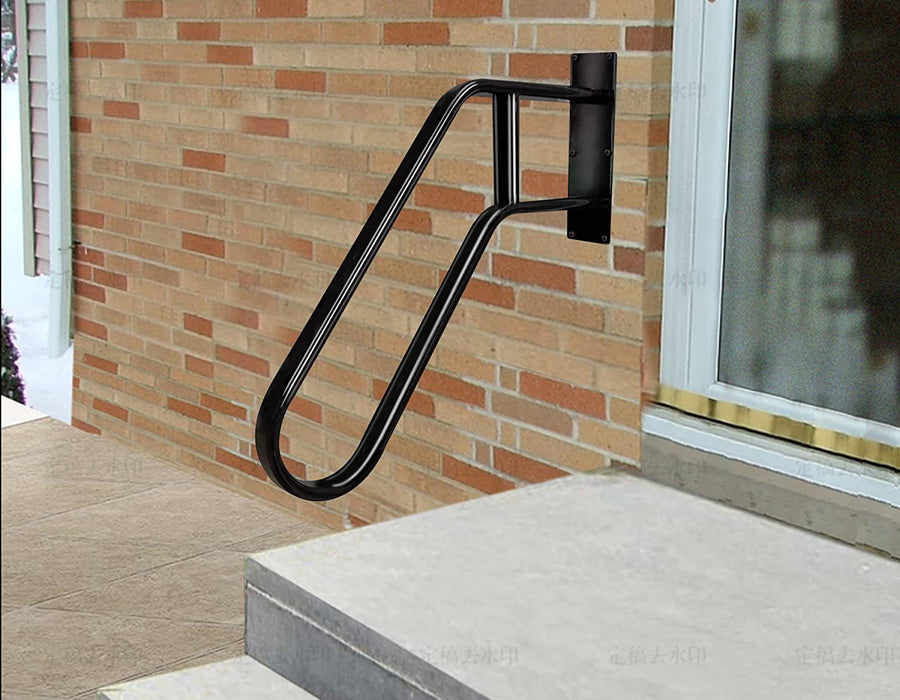 Outdoor staircase railing Handrail Wall Mount Matte Black