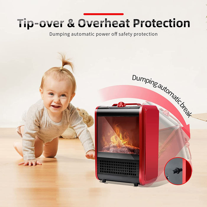Portable Fireplace Heater - Electric Freestanding Space