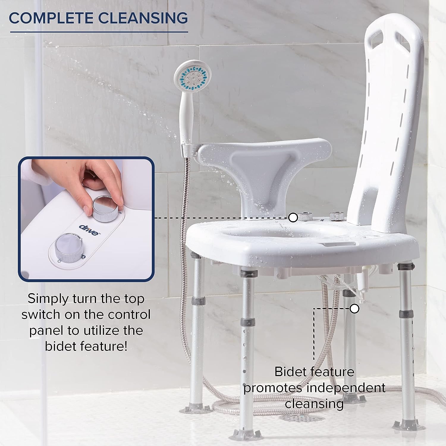 Premium Shower Chair I Bathing System with Bidet I Tub Chair with Cuto ...