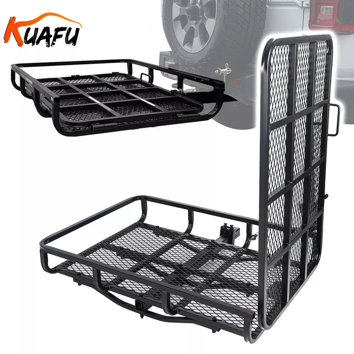 Meubon Hitch Mount Wheelchair Carrier Rack with Loading Ramp for Mobility Scooters & Cargo Model M776122