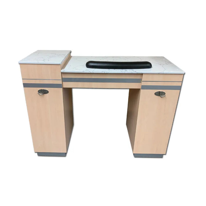 Nail Table with Marble Top & Free Technician Stool I Manicure & Pedicure Station