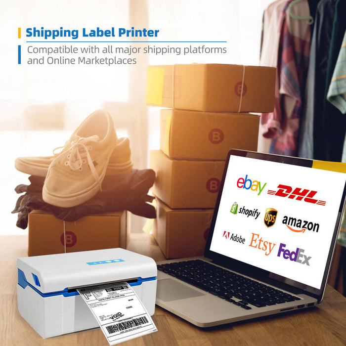 Efficient Shipping Label Printer I Direct Thermal Barcode Printer with 500 Labels Included