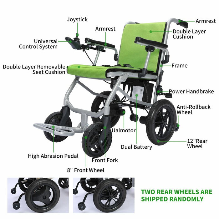 Meubon Folding Lightweight Electric Power Wheelchair I Your Ultimate Motorized Mobility Aid I Model MD3234N