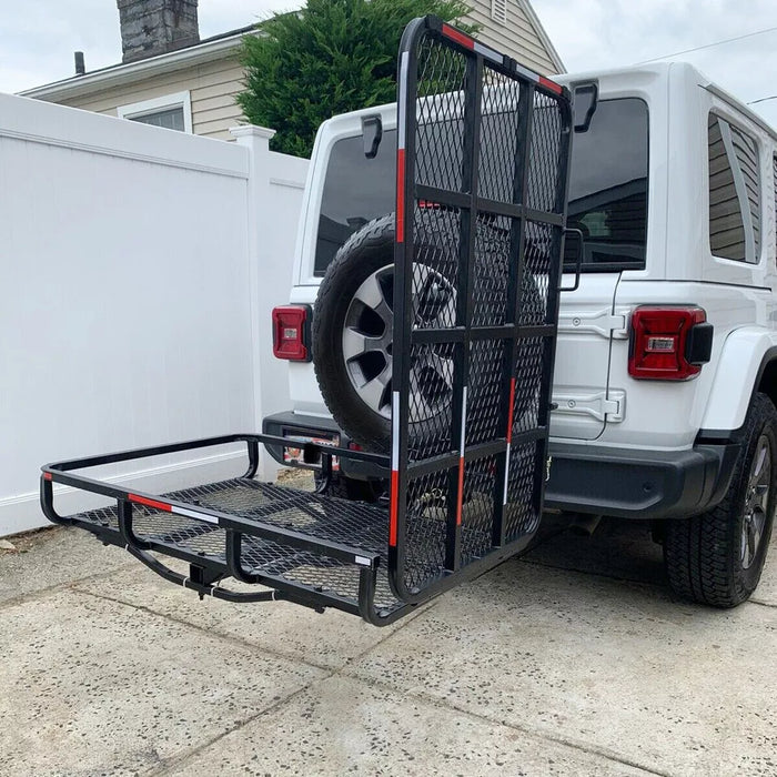 Meubon Hitch Mount Wheelchair Carrier Rack with Loading Ramp for Mobility Scooters & Cargo Model M776122