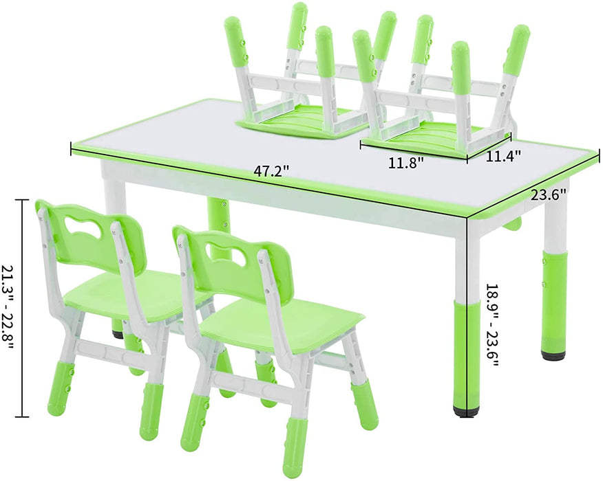 Toddler Table and Chairs Set Height-Adjustable Scrubtable