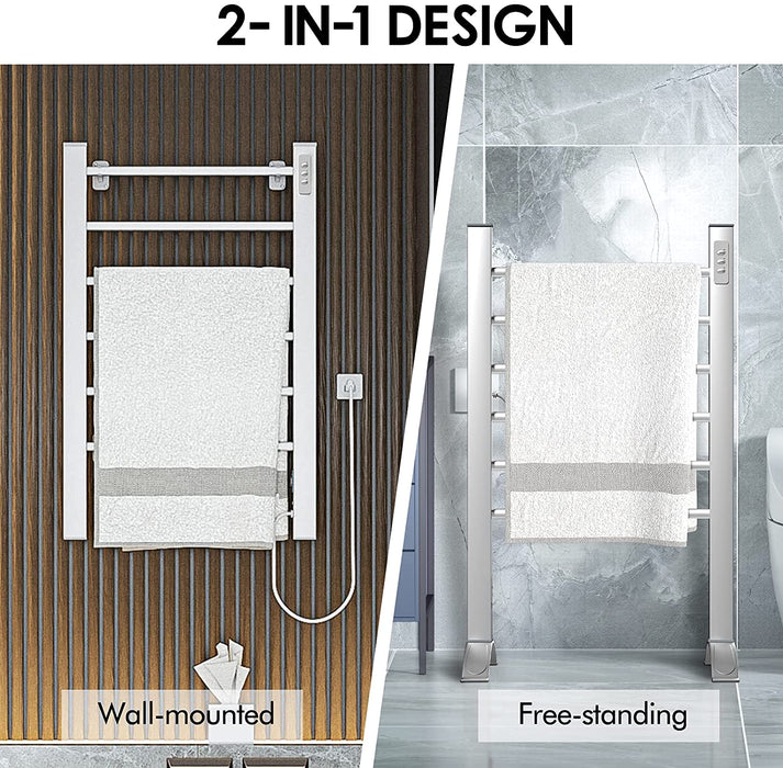 Towel Warmer 2-in-1 with Built-in Timer Heated Towel Rack