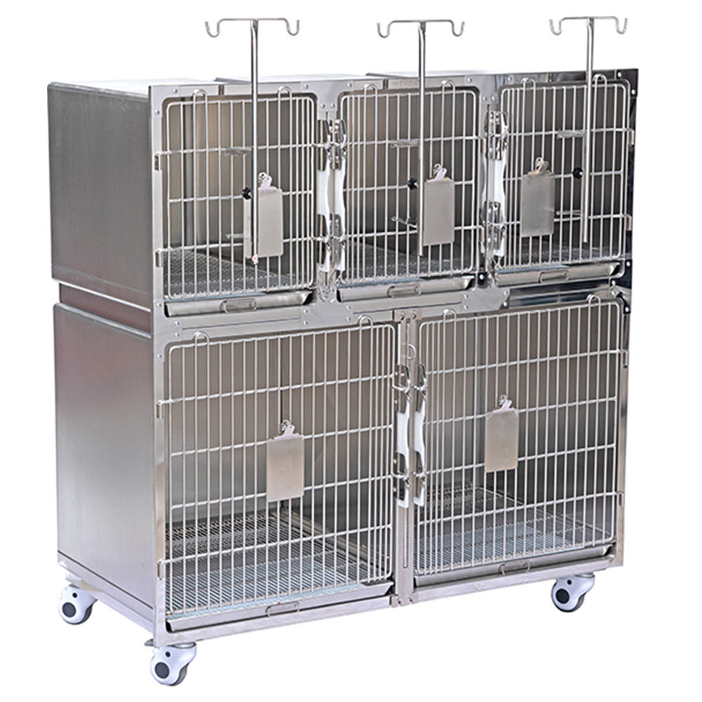 Veterinary Five parts Cage Bank I Modular Cage banks For Dog Cat — Meubon