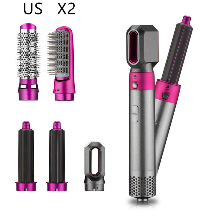 Hair Dryer Brush 5 In 1 Electric Blow Dryer Comb Hair Curling Wand Detachable Brush Kit Negative Ion Straightener Hair Curler