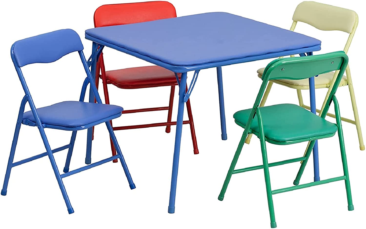 kids table and chair set I Colourful 5 Piece Folding Table and Chair Set