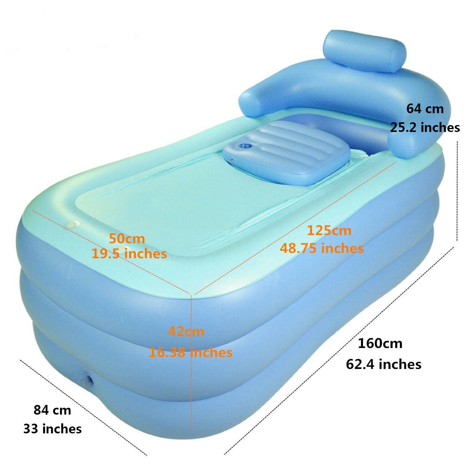Portable bathtub PVC folding bathtub fast inflatable Spa For Adutls