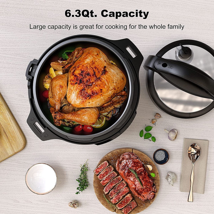 6-in-1 Multi-Use Programmable Pressure Cooker, Slow Cooker, Rice Cooker, Steamer, Sauté, & Food Warmer, 6 Qt, Stainless Steel