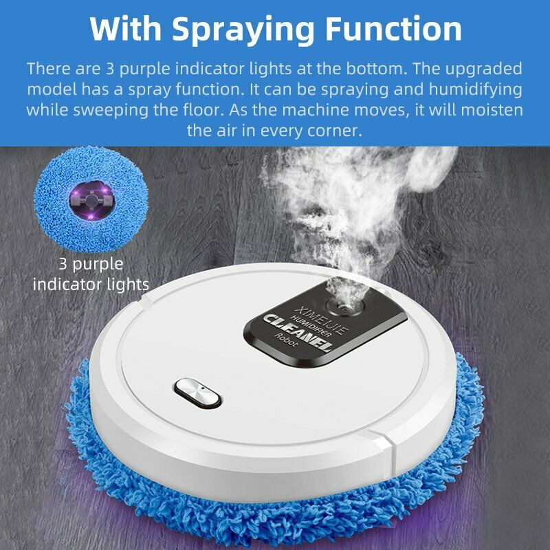 Robot Vacuum Cleaner 3 in 1 Intelligent Sweeping Rechargeable Mopping
