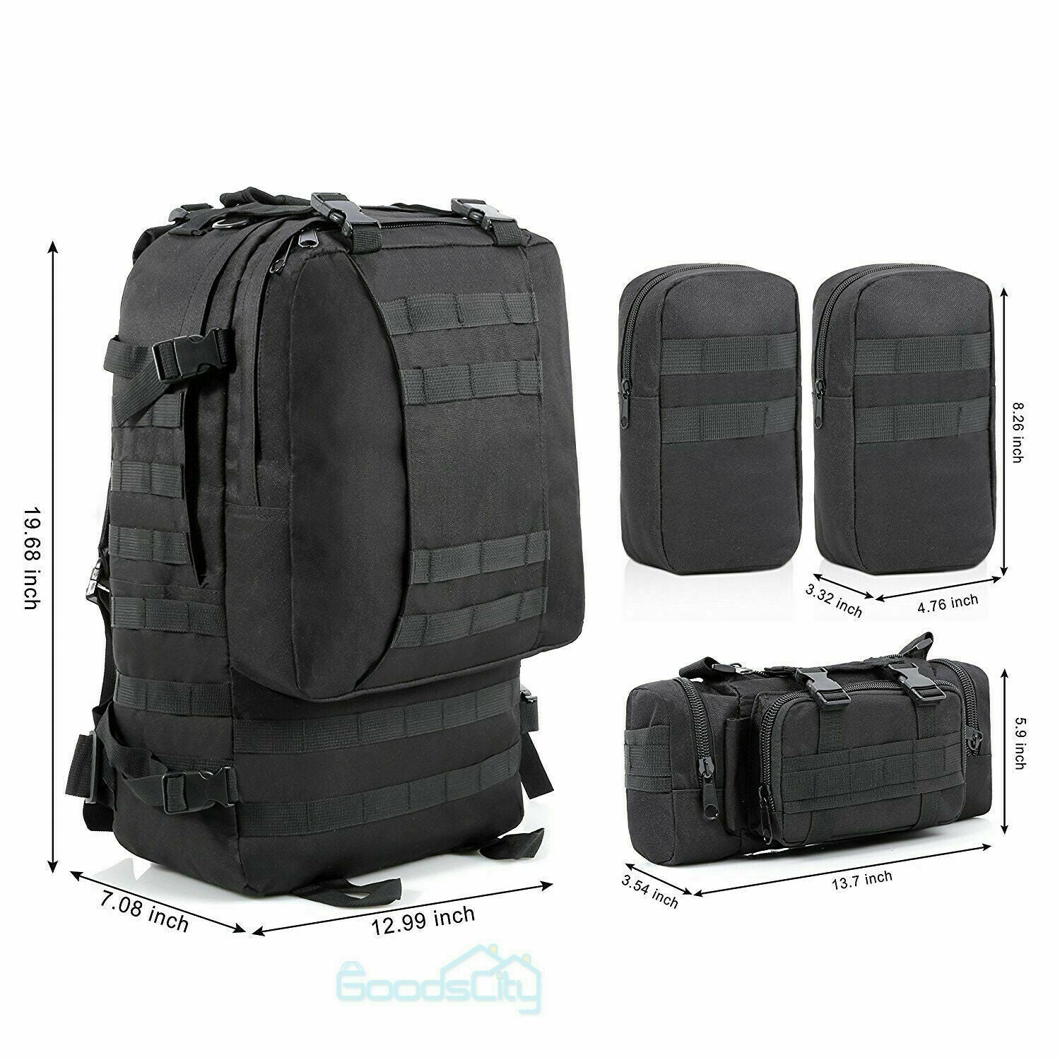 Tactical Backpack Military Molle Rucksack Camping Bag Travel Hiking 60L