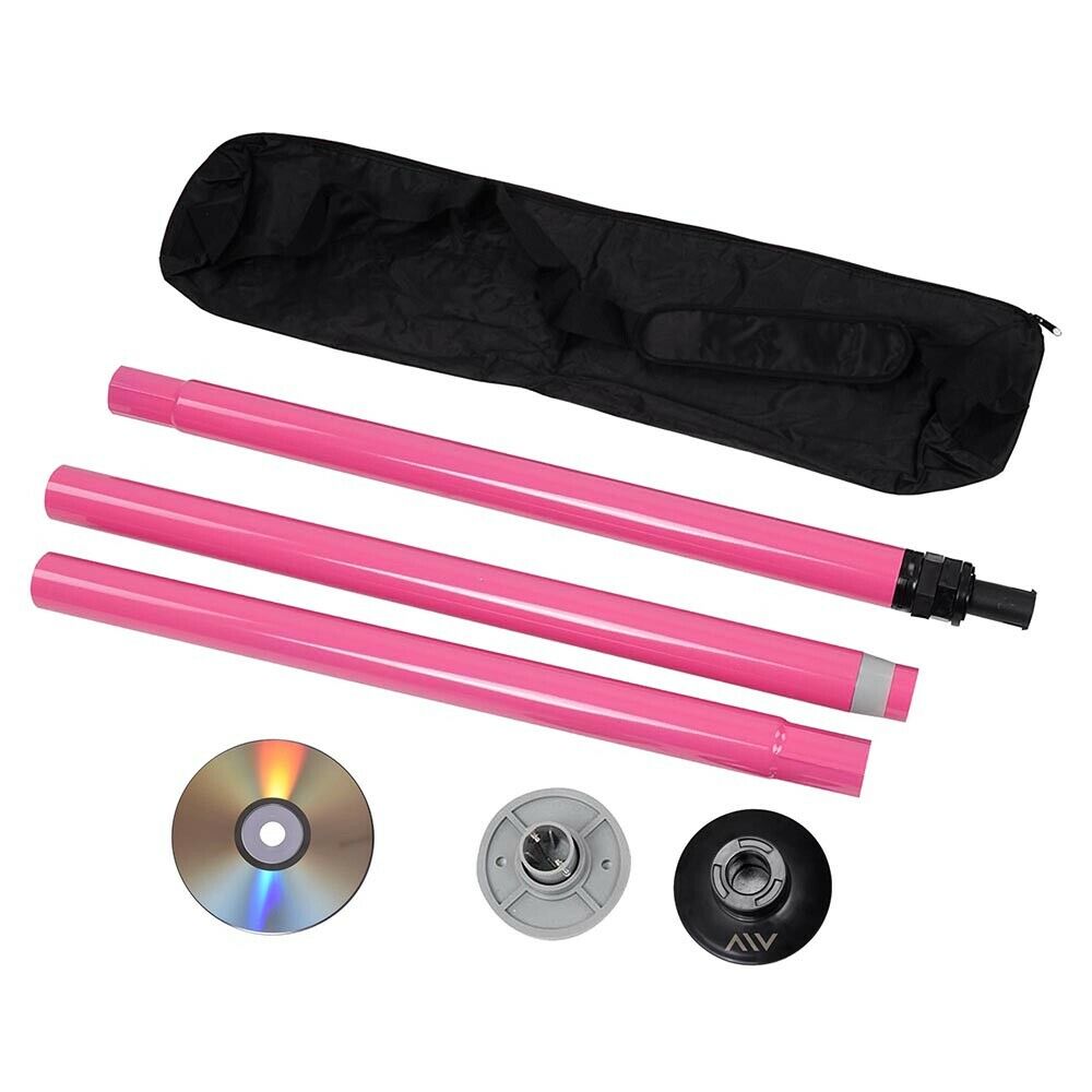 Dancing Pole Full Kit Portable Stripper Exercise Fitness Club Dance Pole For Home Party I Pink