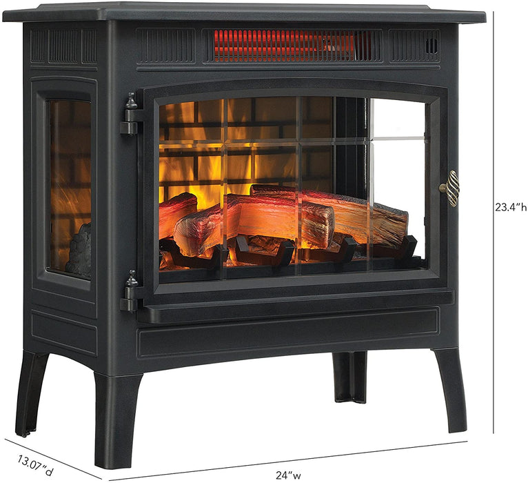 Electric Fireplace Stove 3D Infrared Portable Indoor Space Heater  with Remote Control