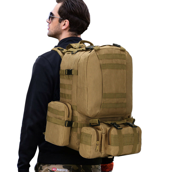 Tactical Backpack Military Molle Rucksack Camping Bag Travel Hiking 60L