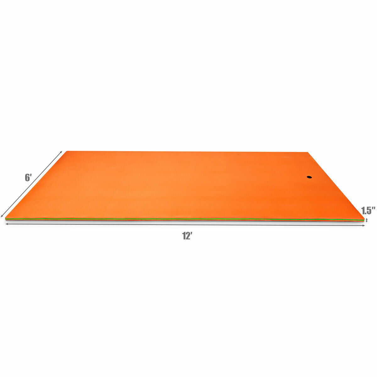 Floating Mat Water Pad 12' x 6' 3-Layer Floating Oasis Foam Mat Orange